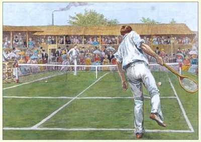 Lawn Tennis Championship match at Wimbledon